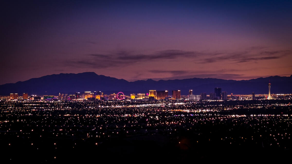 View of the Las Vegas Strip from far away
