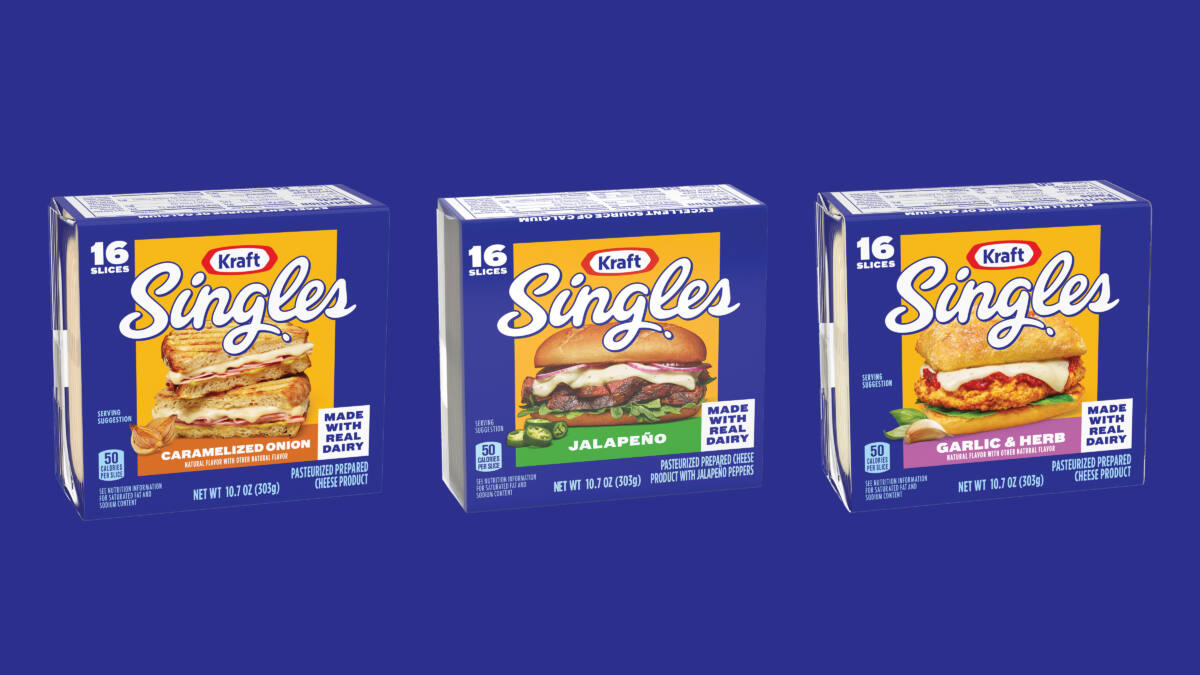 Three new Kraft Singles flavors.