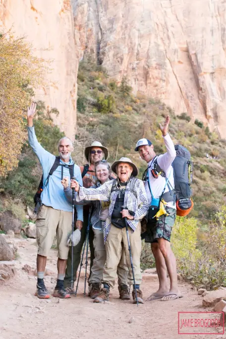 Alfredo Aliaga Burdio poses for photo in Grand Canyon with fellow hikers
