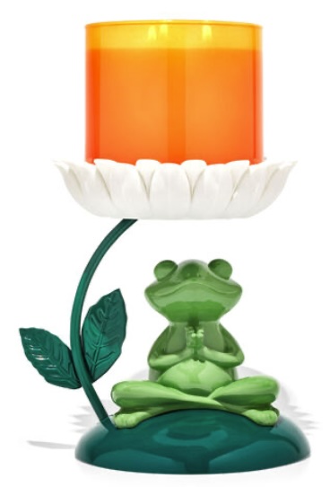 Bath & Body Works meditating frog 3-wick candle holder