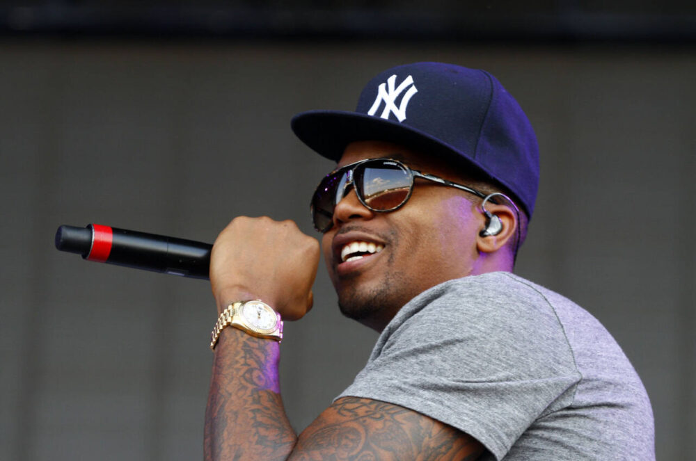 Rapper Nas performs onstage