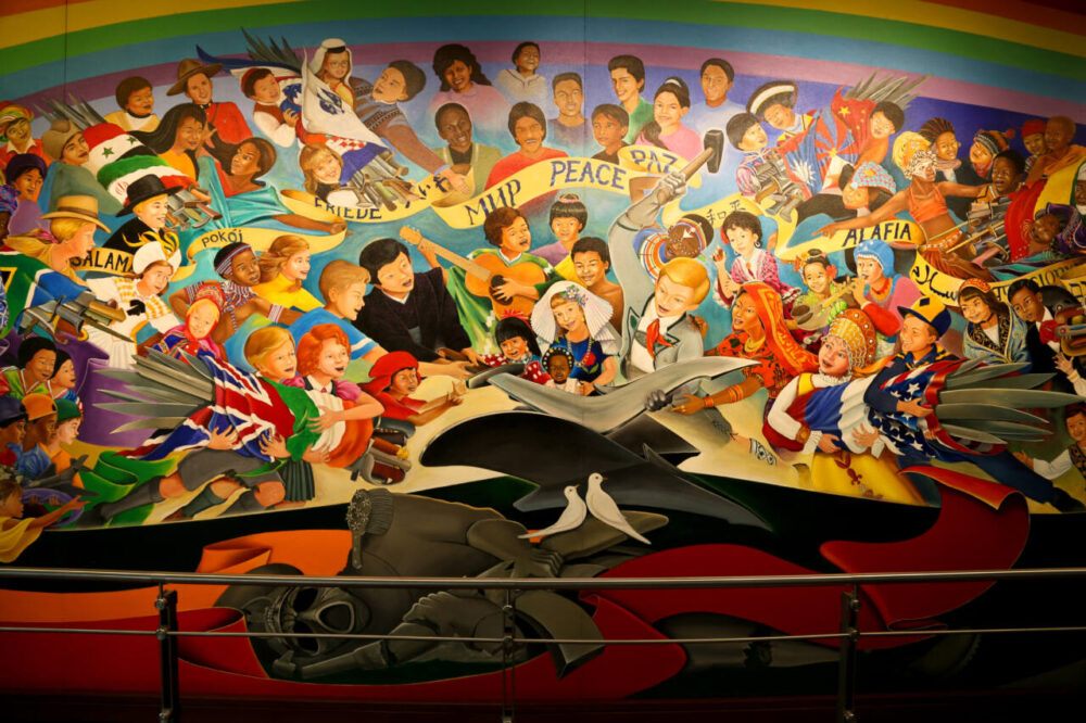 Children of the World Dream of Peace mural at Denver airport