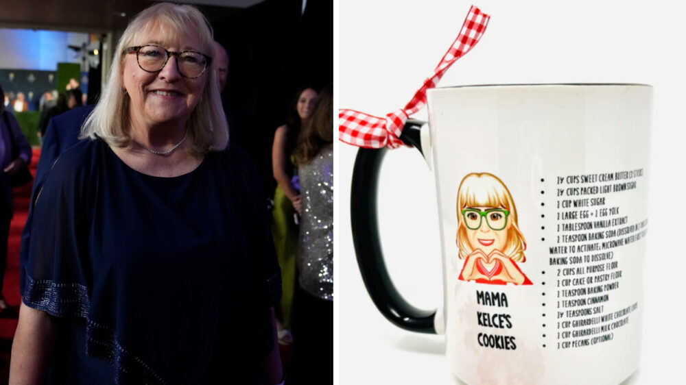 Donna Kelce and recipe mug