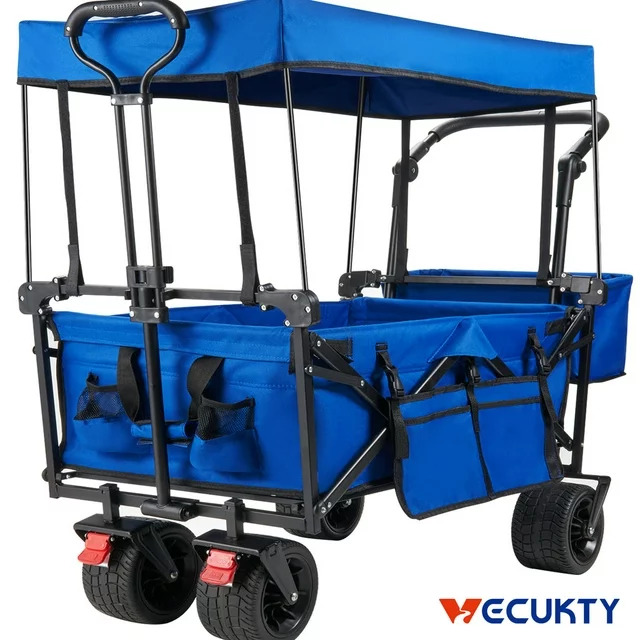 Collapsible Garden Wagon Cart with Removable Canopy