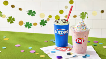 Under the Rainbow Shake and Medium Mint Brownie Blizzard from Dairy Queen