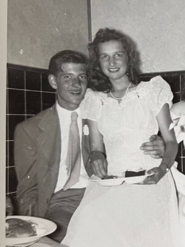 Bill Hassinger and Joanne Blakkan at the 1949 prom.