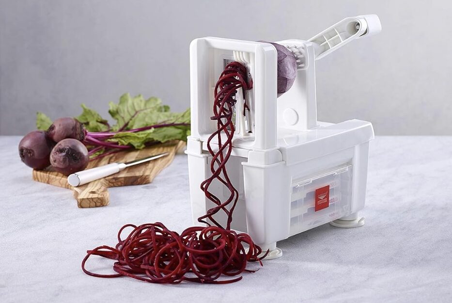 spiralizer on counter with veggies