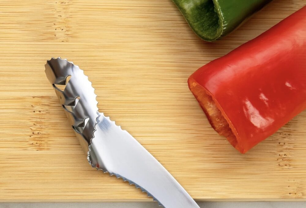 jalapeno corer tool and peppers