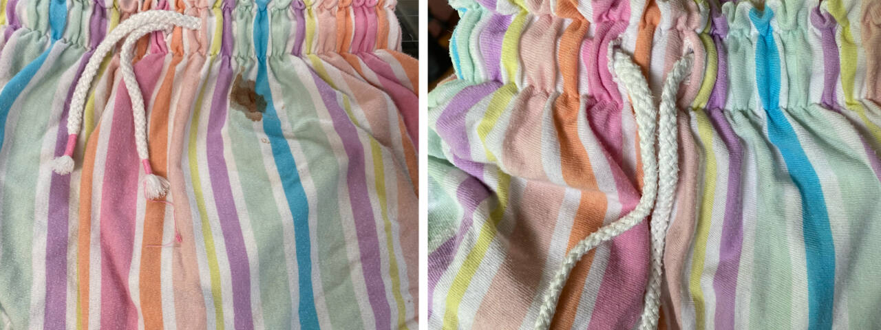 Skirts stain before and after