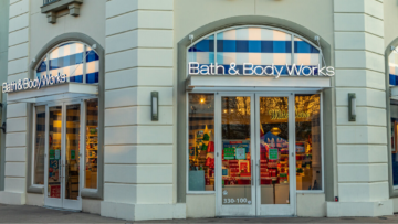 General view of the Bath and Body Works sign on November 14, 2020 at Bridge Street in Huntsville, Alabama