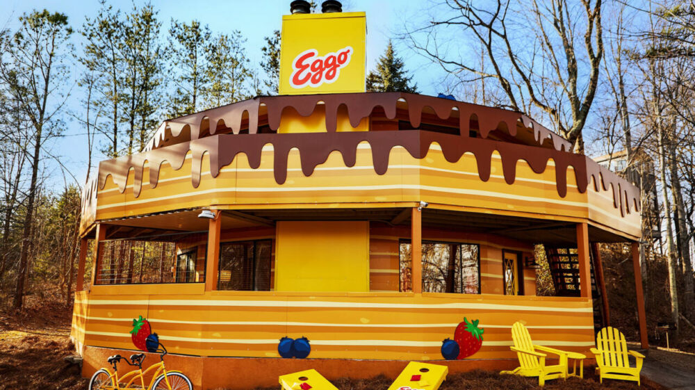 The first-ever Eggo House of Pancakes.