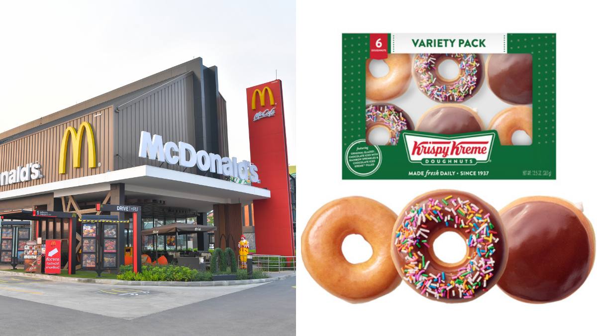 McDonald's restaurant and Krispy Kreme donuts in collaboration