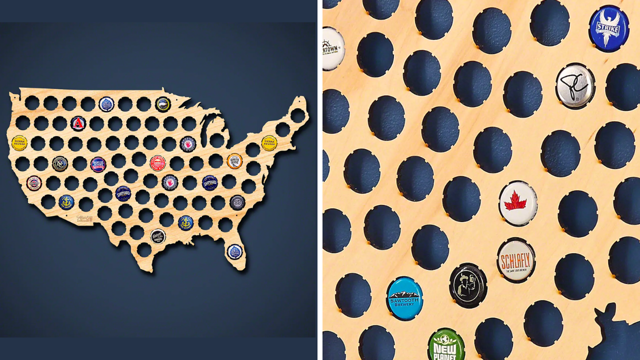 HomeWetBar Beer Cap Map of the USA