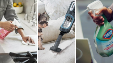 Method All Purpsoe Cleaner, Shark Vacuum, and Clorox spray cleaner