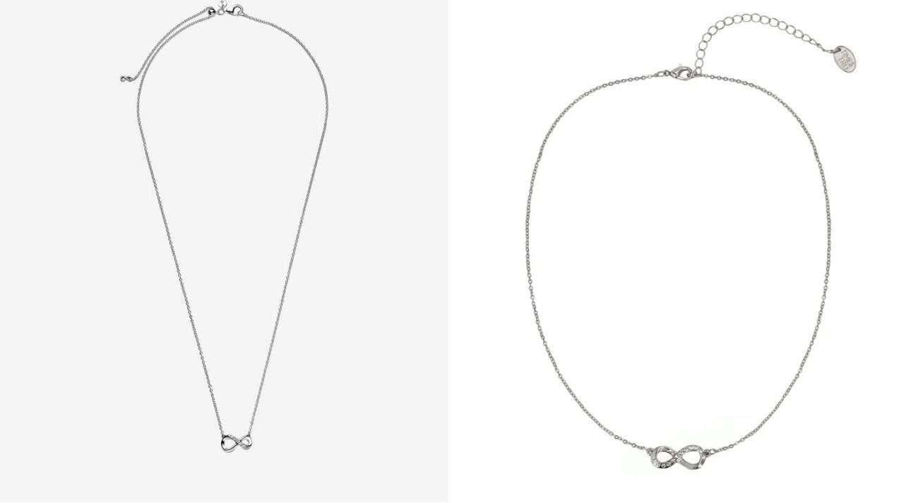 Pandora Sparkling Infinity Collier Necklace /Time and Tru Infinity Crystal Pendant Necklace