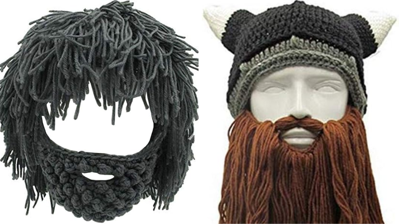 Creative Barbarian Knit Beard Hat