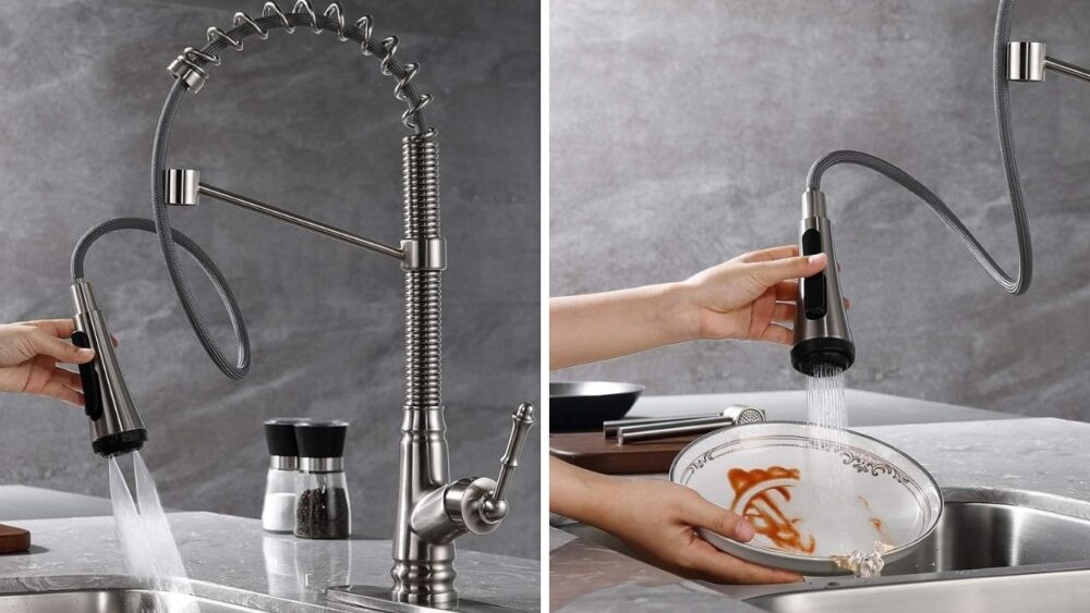 Single Handle Kitchen Faucet with Pull Down Sprayer