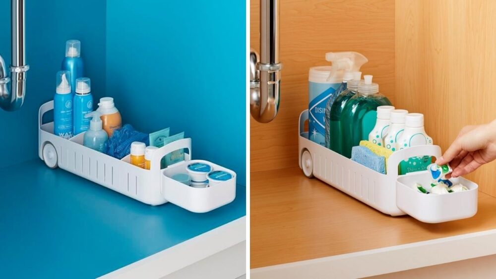 Rolling Storage Bin with Dividers