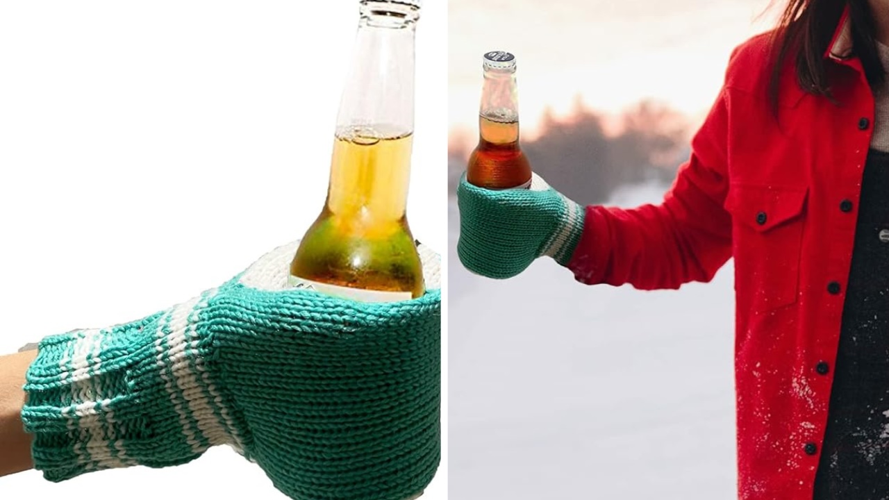 beer mittSuzy Beer Mitt, Knit Mitt Beverage Insulating Beer Glove