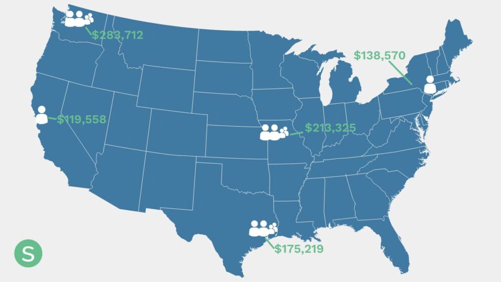 salary infographic map