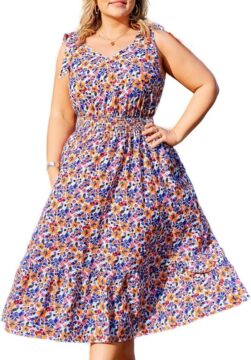 Brand: Hanna Nikole Hanna Nikole Plus Size Maxi Floral Dress Womens Pockets Stretch Casual Summer Dress