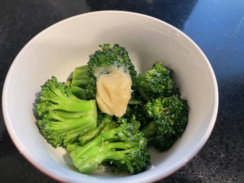 miso butter on broccoli