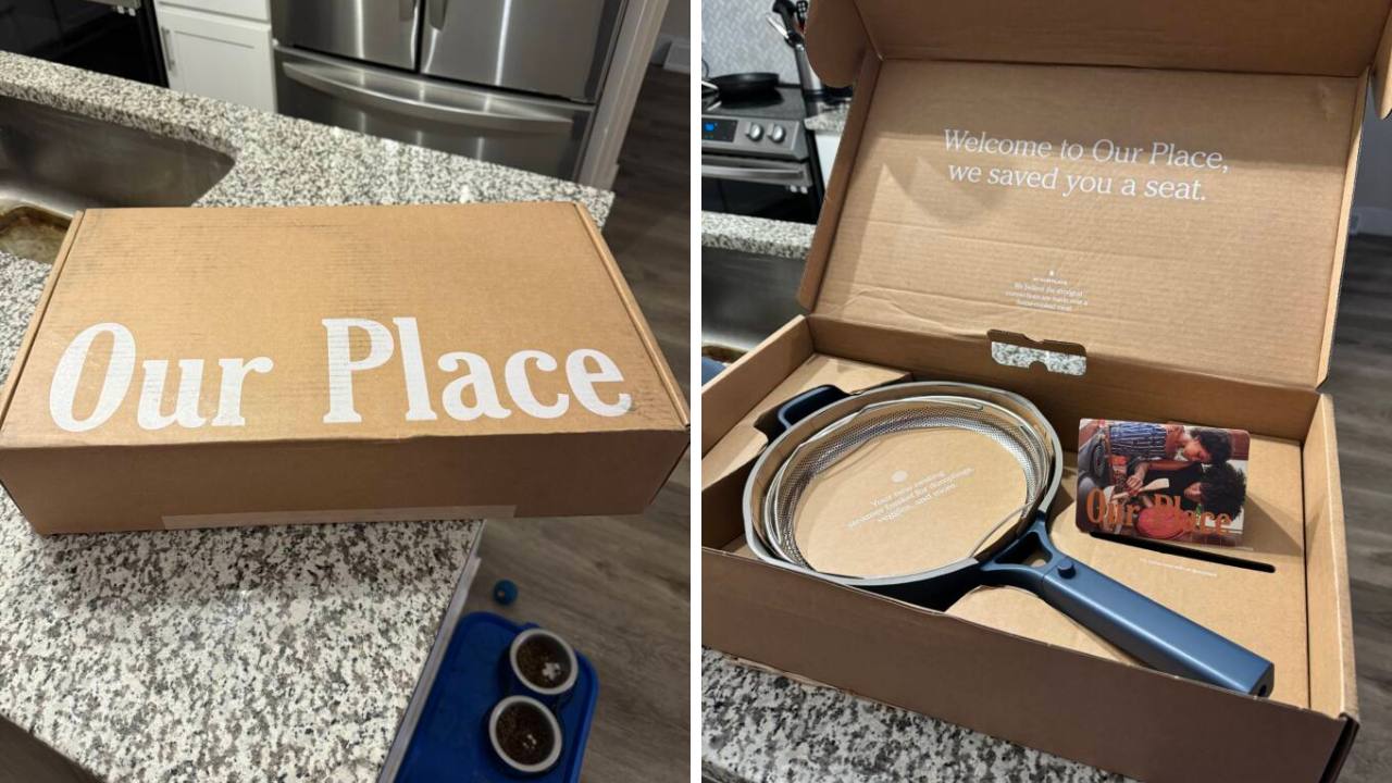 A box of shipped Always Pans, and an open box with an Always pan inside.