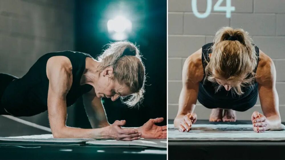 DonnaJean Wilde holds plank pose to set world record